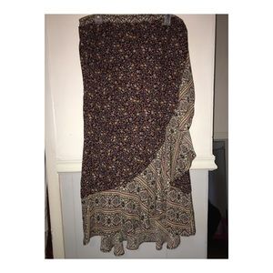 Faux Wrap Around Floral Skirt